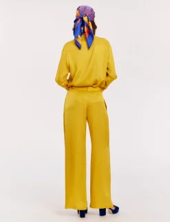 Flash Sale Ines de la Fressange Paris Fluid yellow buttercup Luciano trousers
