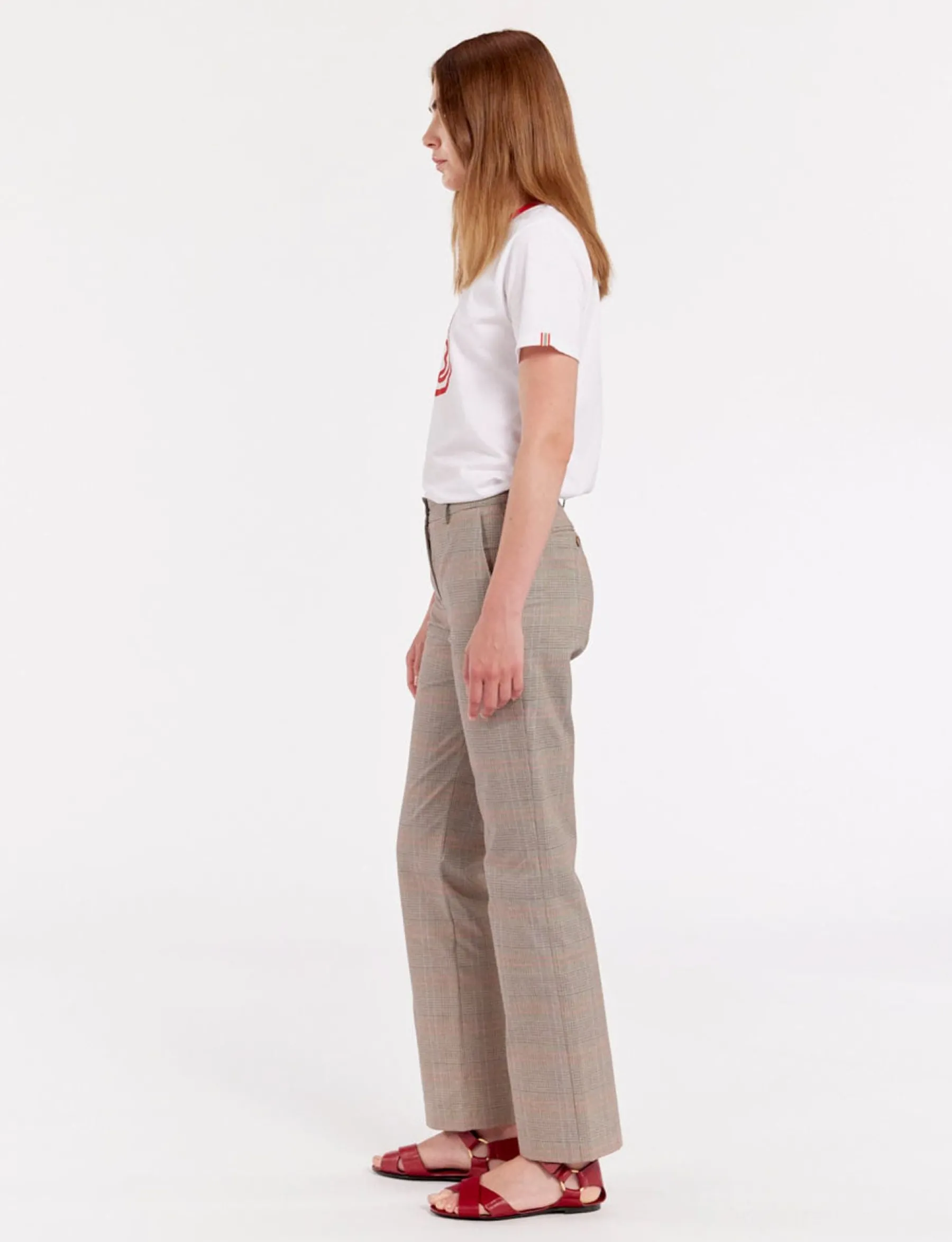 Discount Ines de la Fressange Paris Francisco checked trousers