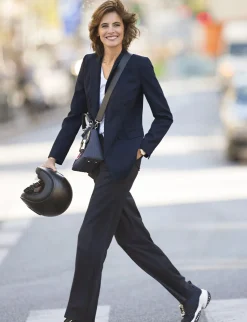 Best Sale Ines de la Fressange Paris Francisco navy blue wool trousers