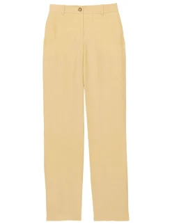 Shop Ines de la Fressange Paris Francisco trousers in lemon linen
