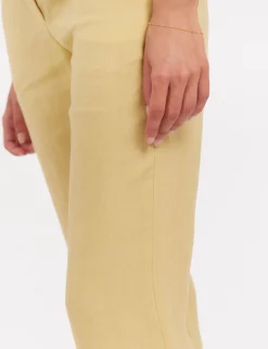 Shop Ines de la Fressange Paris Francisco trousers in lemon linen