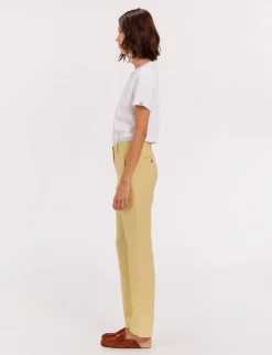 Shop Ines de la Fressange Paris Francisco trousers in lemon linen
