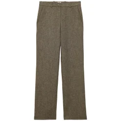 Best Ines de la Fressange Paris Francisco trousers in mottled green wool-blend