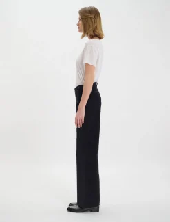 Fashion Ines de la Fressange Paris Gabriel trousers in smooth black velvet
