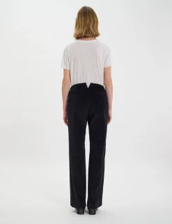 Fashion Ines de la Fressange Paris Gabriel trousers in smooth black velvet