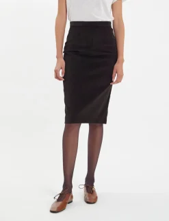Flash Sale Ines de la Fressange Paris Gabriela skirt in brown milleraie velvet