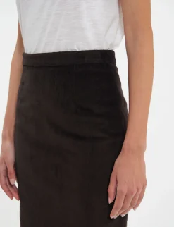 Flash Sale Ines de la Fressange Paris Gabriela skirt in brown milleraie velvet