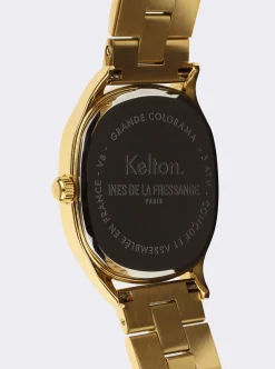 Outlet Ines de la Fressange Paris Grande Colorama gold watch Kelton x