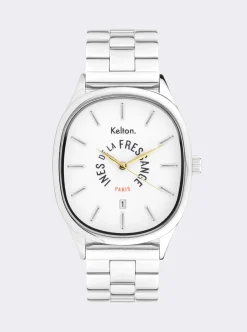 Discount Ines de la Fressange Paris Grande Colorama silver watch Kelton x