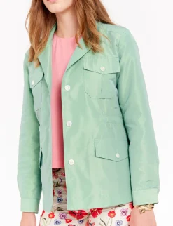Outlet Ines de la Fressange Paris Green Flipper jacket