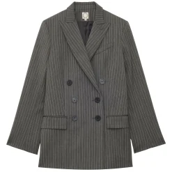 New Ines de la Fressange Paris Grey Ezio jacket with white stripes