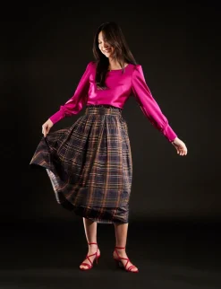 Cheap Ines de la Fressange Paris Héloïse plaid skirt