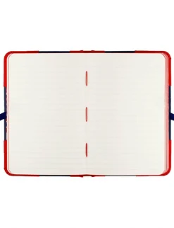 Discount Ines de la Fressange Paris Ines medium notebook navy blue and red