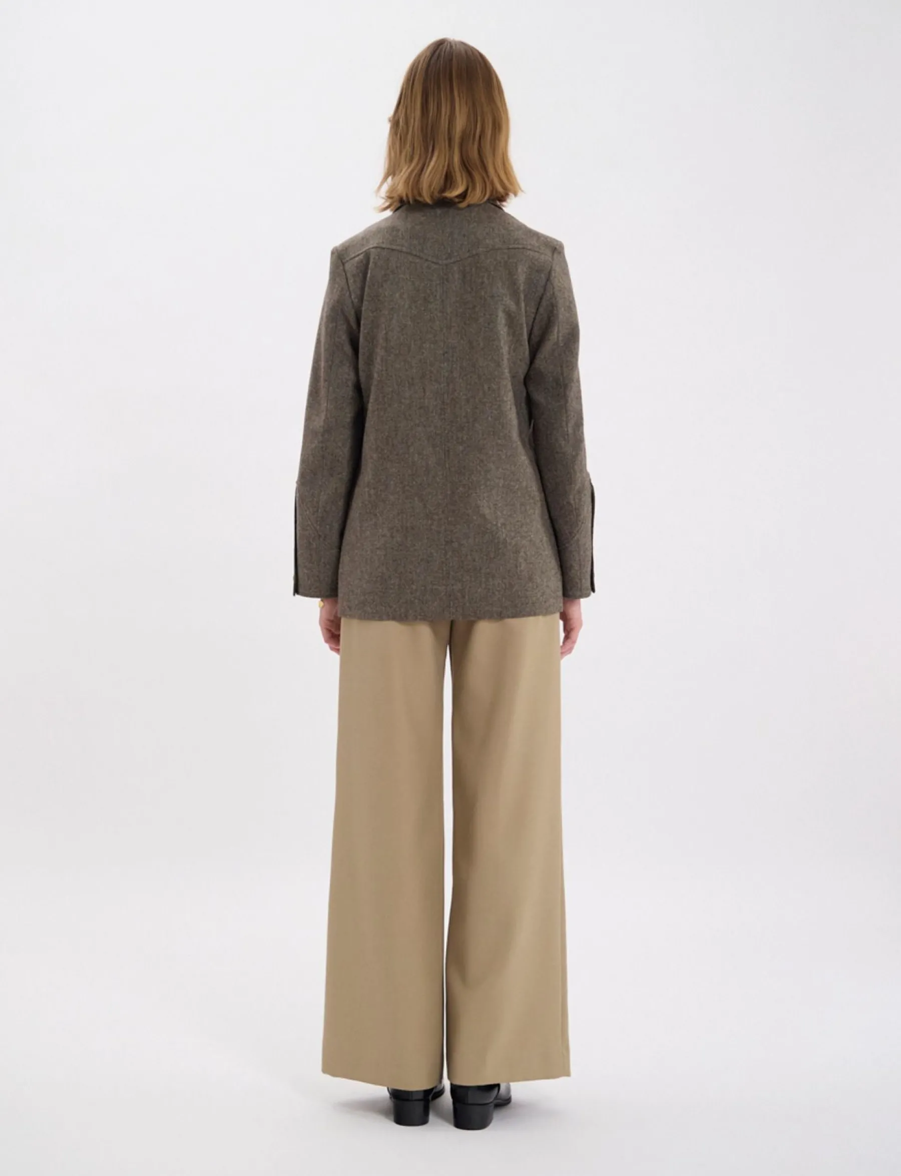 Cheap Ines de la Fressange Paris Jil mottled green wool jacket