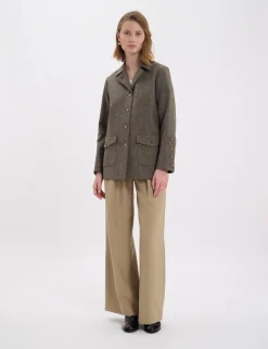 Cheap Ines de la Fressange Paris Jil mottled green wool jacket