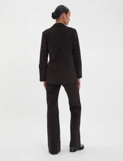 Online Ines de la Fressange Paris Jill jacket in brown milleraies velvet