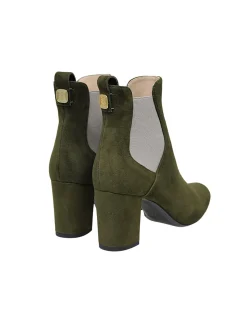 Best Ines de la Fressange Paris Khaki suede ankle boot