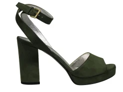 Sale Ines de la Fressange Paris Laura platform sandal in khaki suede