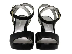 Discount Ines de la Fressange Paris Laura platform sandal in smooth black leather