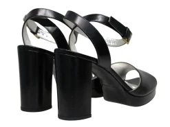 Discount Ines de la Fressange Paris Laura platform sandal in smooth black leather