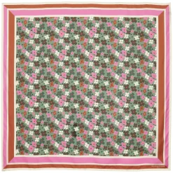 Flash Sale Ines de la Fressange Paris Lewis silk scarf, green and pink floral design