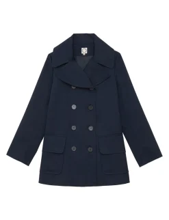 Best Sale Ines de la Fressange Paris Lightweight navy blue Seraphine coat