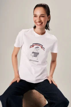 Store Ines de la Fressange Paris Limited edition T-shirt, summer 2024 in Paris, "Parisienne" model
