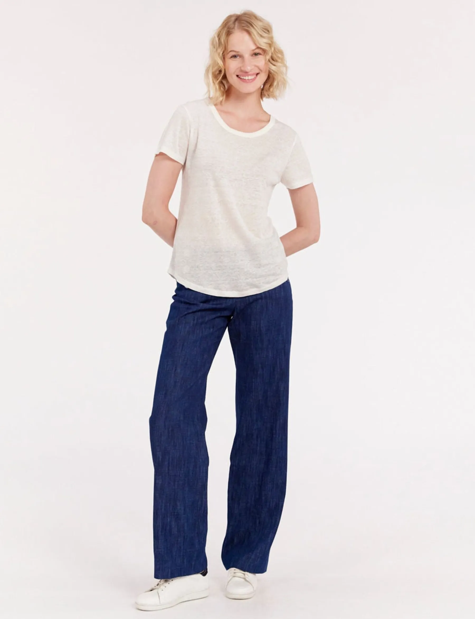 Online Ines de la Fressange Paris Lison T-shirt in ecru linen
