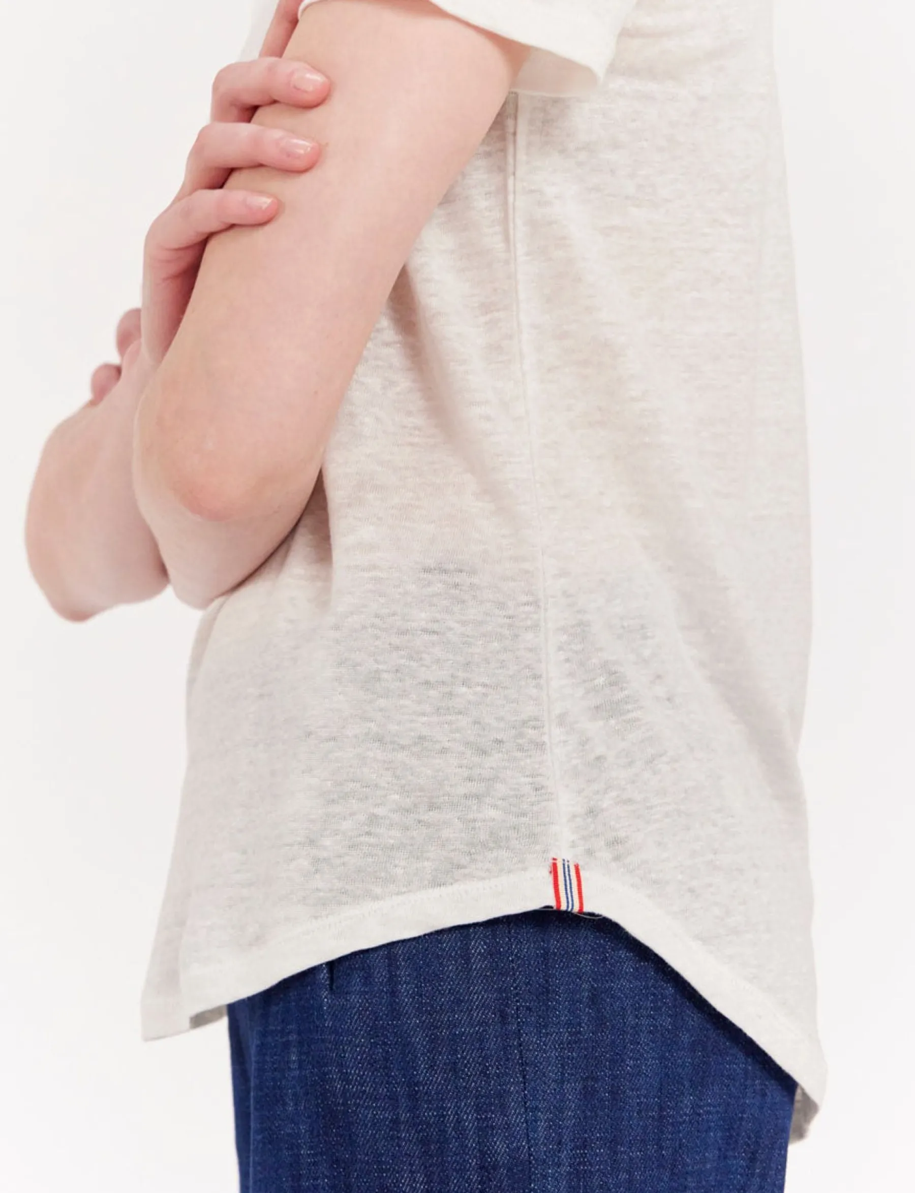 Online Ines de la Fressange Paris Lison T-shirt in ecru linen