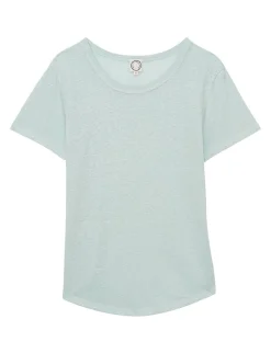 Clearance Ines de la Fressange Paris Lison T-shirt in turquoise linen