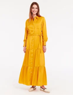 Cheap Ines de la Fressange Paris Léna long dress with buttercup flounce