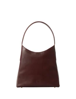 New Ines de la Fressange Paris Léonore M burgundy leather bag