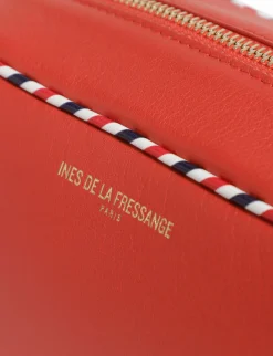 Sale Ines de la Fressange Paris Marcia red leather bag