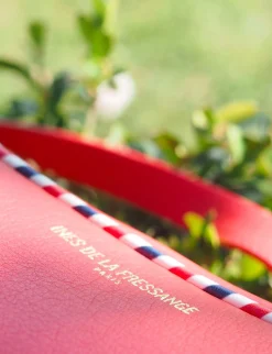 Sale Ines de la Fressange Paris Marcia red leather bag