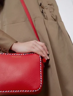 Sale Ines de la Fressange Paris Marcia red leather bag