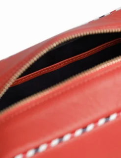 Sale Ines de la Fressange Paris Marcia red leather bag