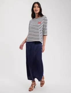 Cheap Ines de la Fressange Paris Marianna white/navy striped top