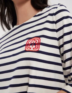 Cheap Ines de la Fressange Paris Marianna white/navy striped top