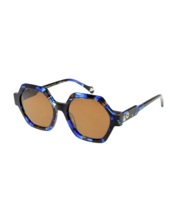 Fashion Ines de la Fressange Paris Marion blue tortoiseshell sunglasses