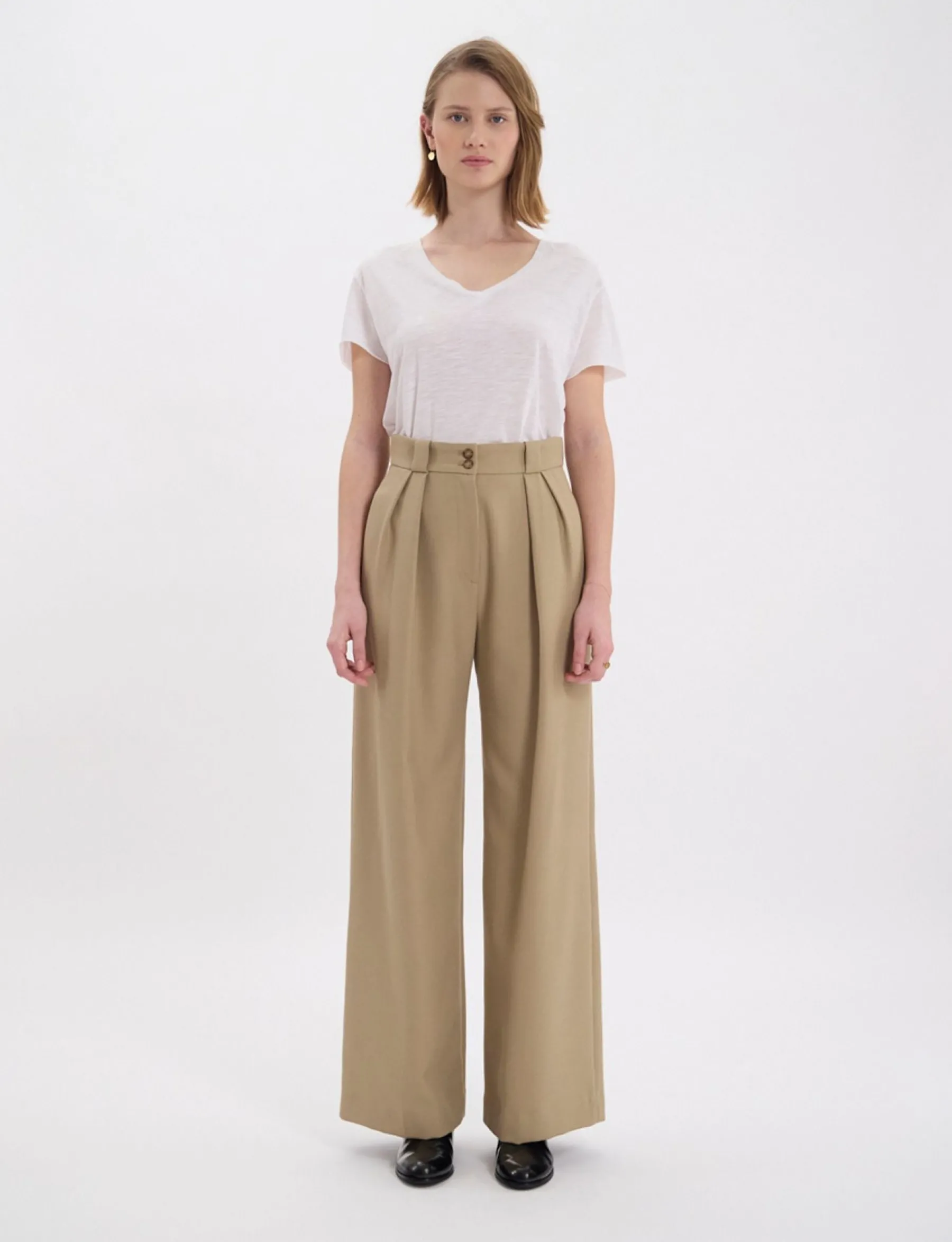 Cheap Ines de la Fressange Paris Marlène beige trousers