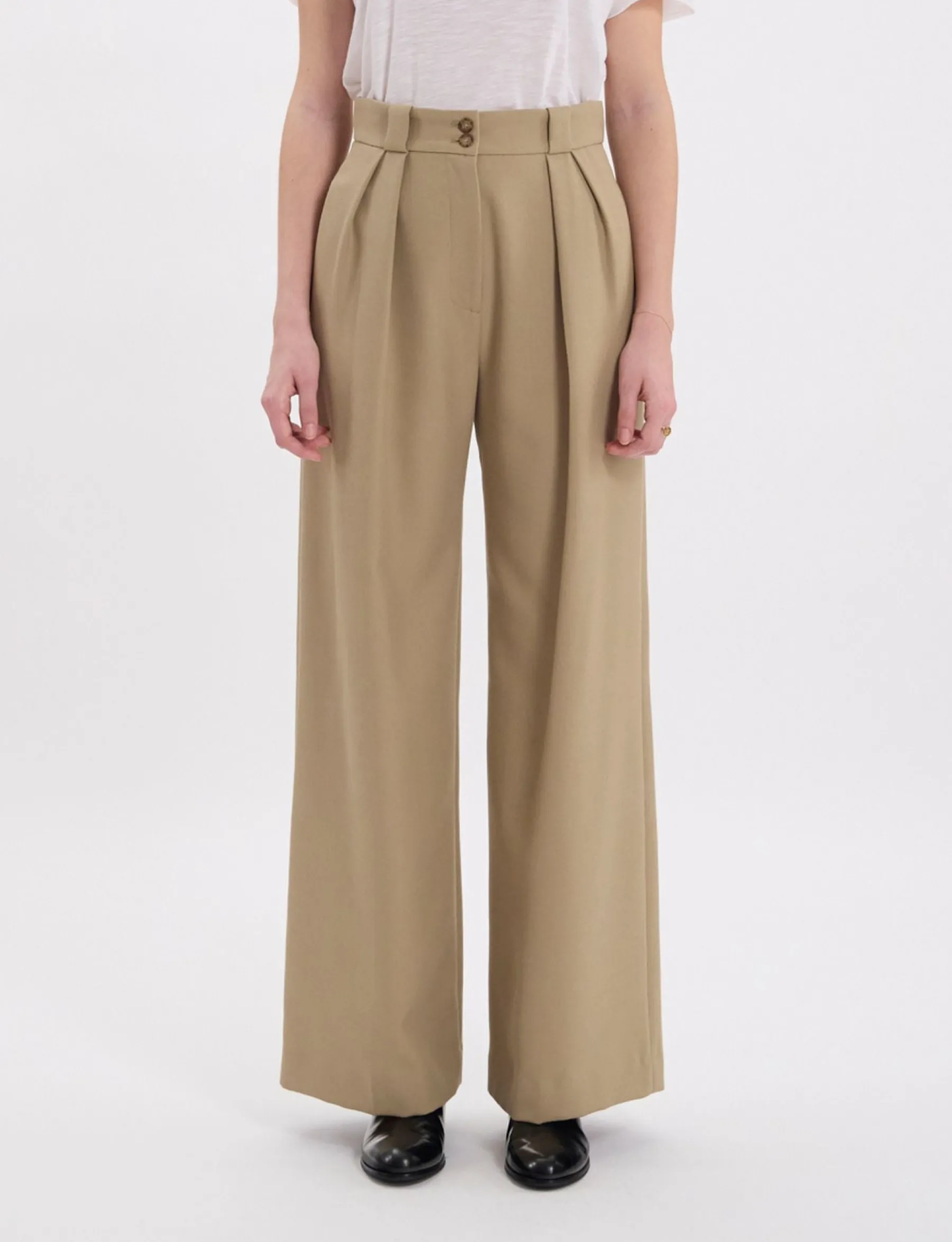 Cheap Ines de la Fressange Paris Marlène beige trousers