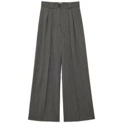 Cheap Ines de la Fressange Paris Marlène grey trousers with white stripes