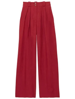 Store Ines de la Fressange Paris Marlène trousers in raspberry linen