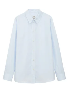 Best Ines de la Fressange Paris Martin light blue cotton shirt