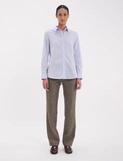 Best Ines de la Fressange Paris Martin light blue cotton shirt