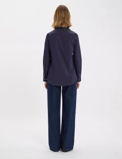Flash Sale Ines de la Fressange Paris Martin navy blue shirt