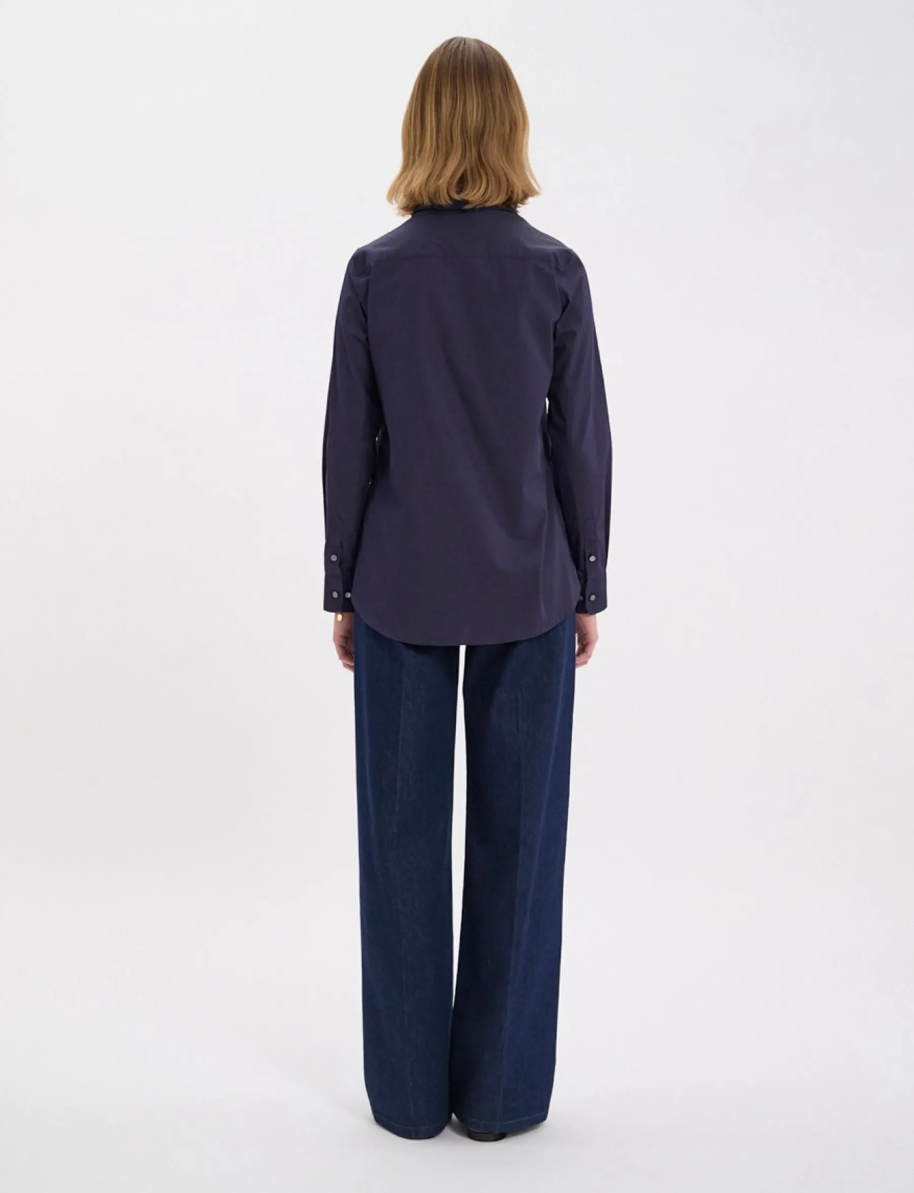 Flash Sale Ines de la Fressange Paris Martin navy blue shirt