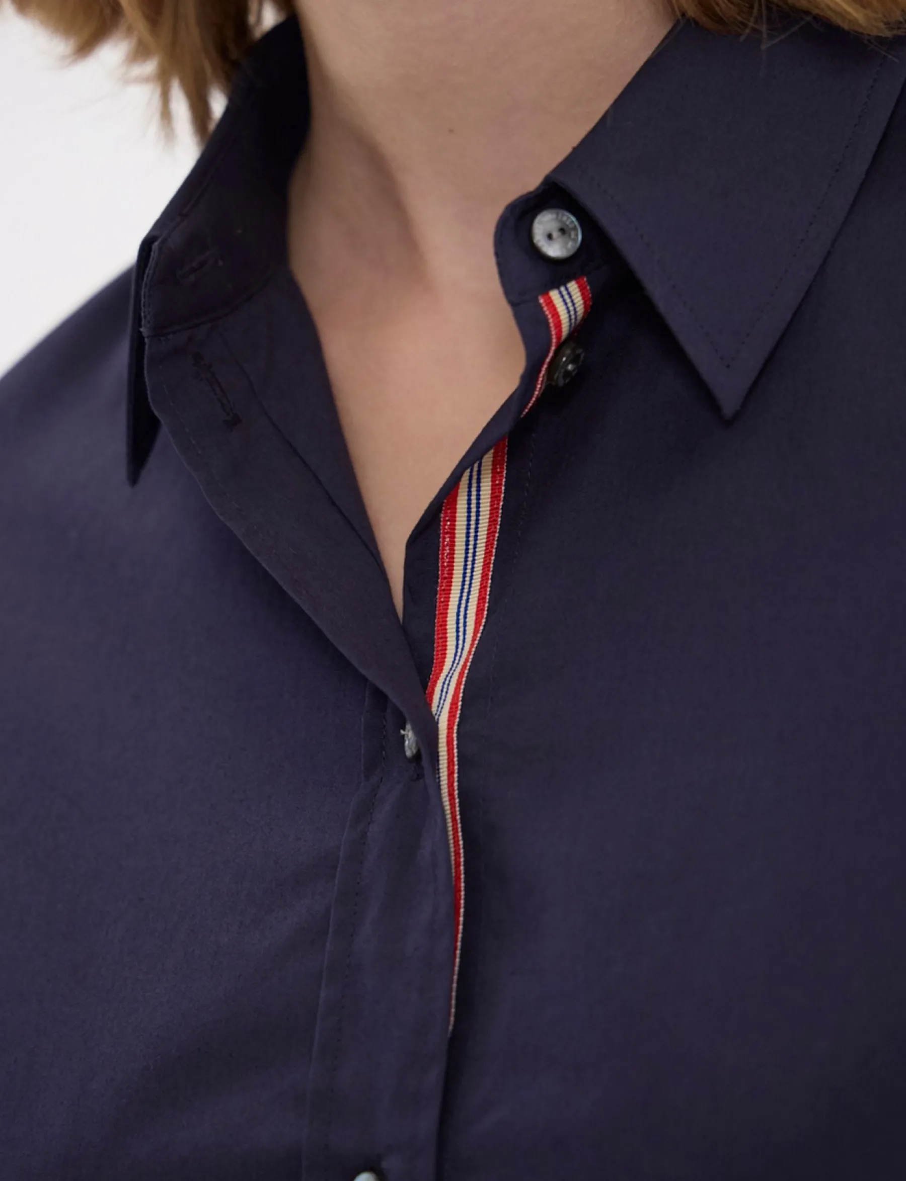 Flash Sale Ines de la Fressange Paris Martin navy blue shirt