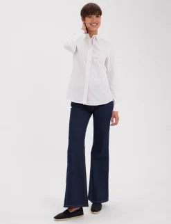 Fashion Ines de la Fressange Paris Martin white cotton shirt