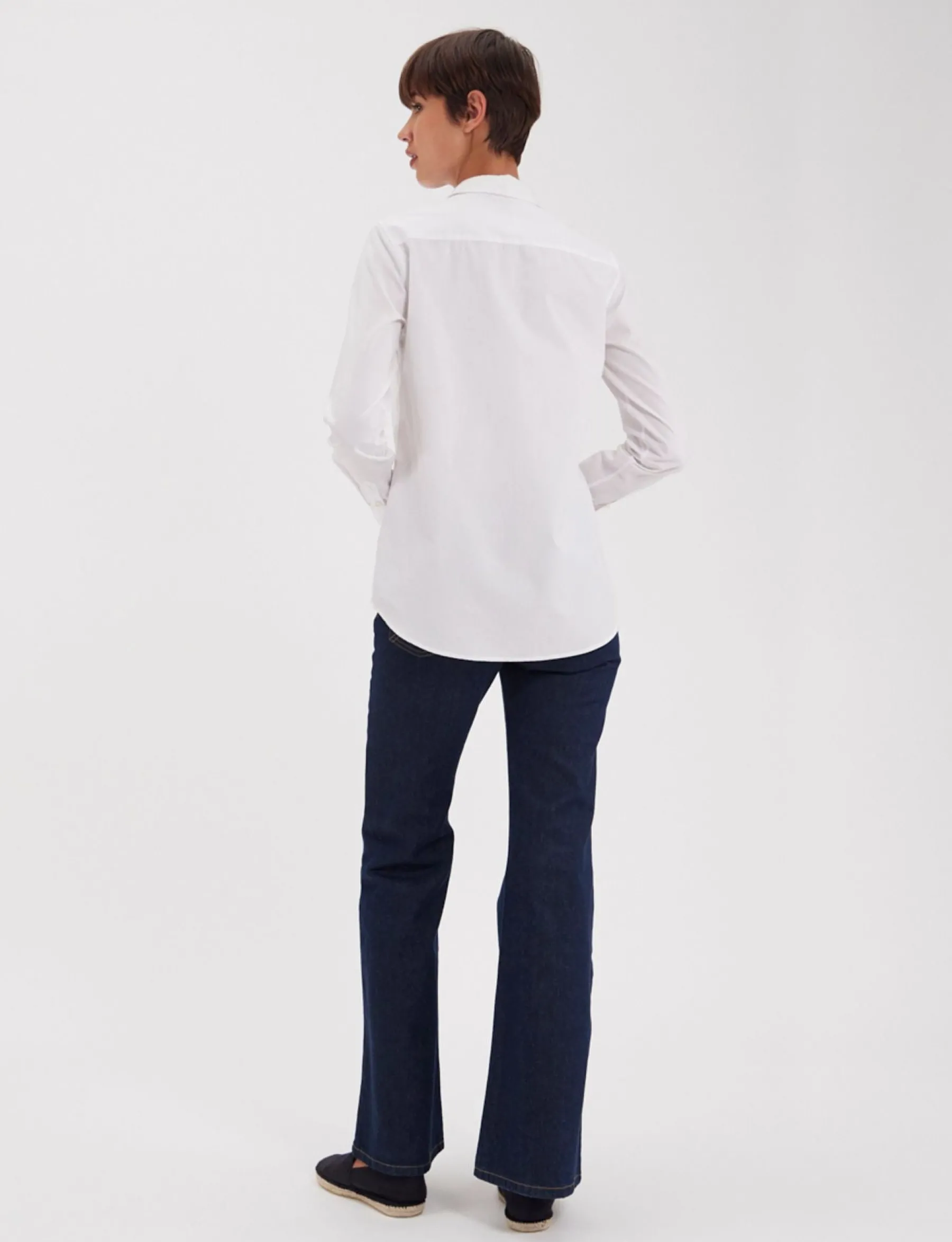 Fashion Ines de la Fressange Paris Martin white cotton shirt
